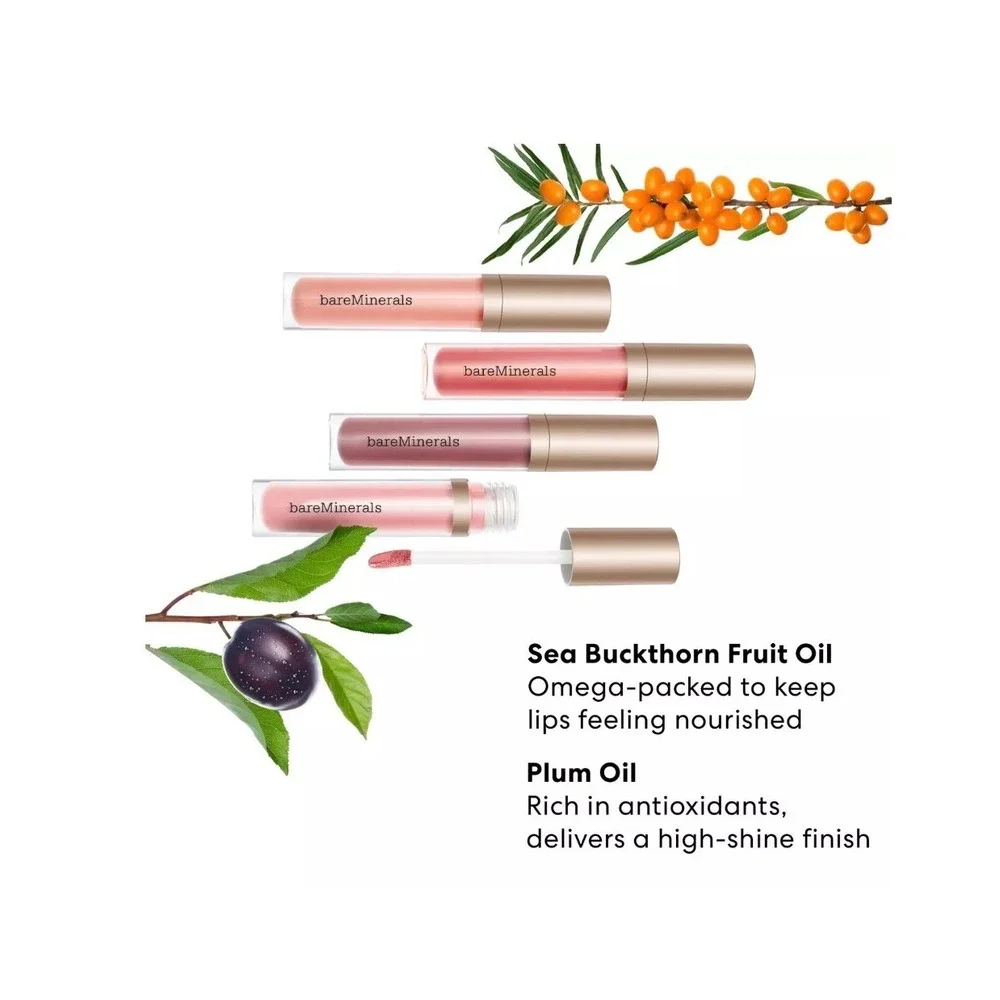 bareMinerals Mineralist Lip Gloss-Balm Peace 4ml Sheer Peach Shimmer NIB
